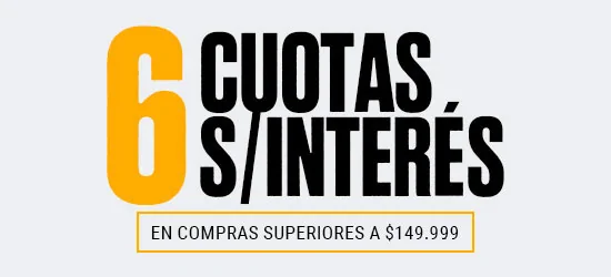 6 cuotas sin interés en compras superiores a $149.999